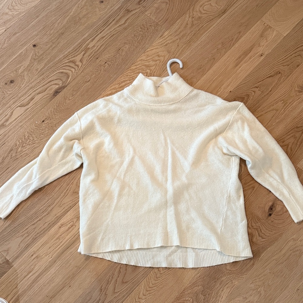 Free People Cream Turtleneck Sweater